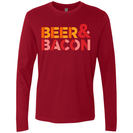T-Shirts Cardinal / Small Beer And Bacon Men's Premium Long Sleeve