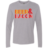 T-Shirts Heather Grey / Small Beer And Bacon Men's Premium Long Sleeve