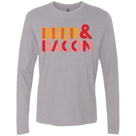 T-Shirts Heather Grey / Small Beer And Bacon Men's Premium Long Sleeve