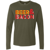 T-Shirts Military Green / Small Beer And Bacon Men's Premium Long Sleeve