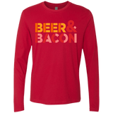 T-Shirts Red / Small Beer And Bacon Men's Premium Long Sleeve