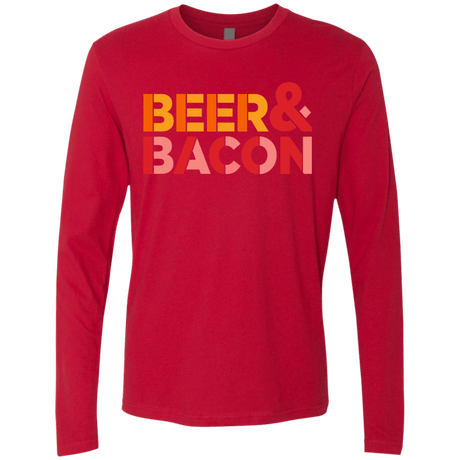 T-Shirts Red / Small Beer And Bacon Men's Premium Long Sleeve