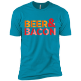 T-Shirts Turquoise / X-Small Beer And Bacon Men's Premium T-Shirt