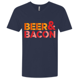 T-Shirts Midnight Navy / X-Small Beer And Bacon Men's Premium V-Neck