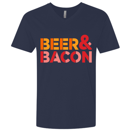 T-Shirts Midnight Navy / X-Small Beer And Bacon Men's Premium V-Neck