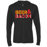 T-Shirts Vintage Black / X-Small Beer And Bacon Triblend Long Sleeve Hoodie Tee