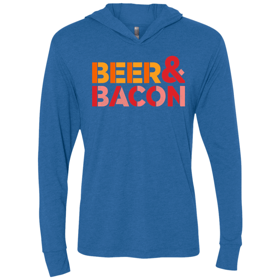 T-Shirts Vintage Royal / X-Small Beer And Bacon Triblend Long Sleeve Hoodie Tee