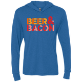 T-Shirts Vintage Royal / X-Small Beer And Bacon Triblend Long Sleeve Hoodie Tee