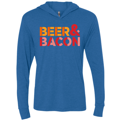T-Shirts Vintage Royal / X-Small Beer And Bacon Triblend Long Sleeve Hoodie Tee