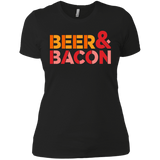 T-Shirts Black / X-Small Beer And Bacon Women's Premium T-Shirt