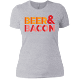 T-Shirts Heather Grey / X-Small Beer And Bacon Women's Premium T-Shirt