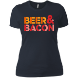 T-Shirts Indigo / X-Small Beer And Bacon Women's Premium T-Shirt