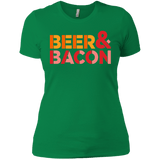 T-Shirts Kelly Green / X-Small Beer And Bacon Women's Premium T-Shirt