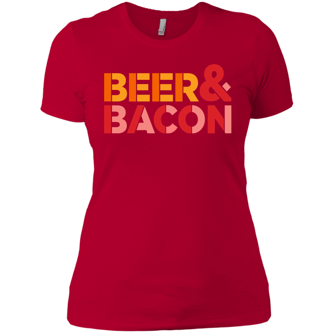 T-Shirts Red / X-Small Beer And Bacon Women's Premium T-Shirt