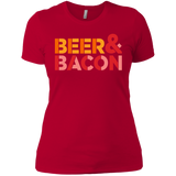 T-Shirts Red / X-Small Beer And Bacon Women's Premium T-Shirt