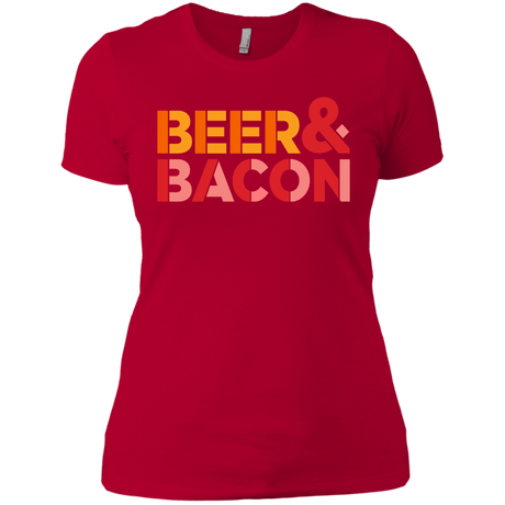 T-Shirts Red / X-Small Beer And Bacon Women's Premium T-Shirt