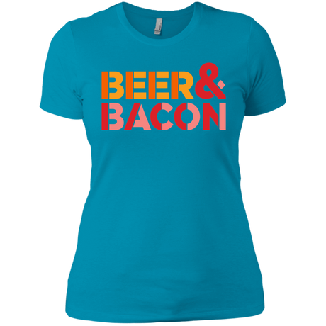 T-Shirts Turquoise / X-Small Beer And Bacon Women's Premium T-Shirt