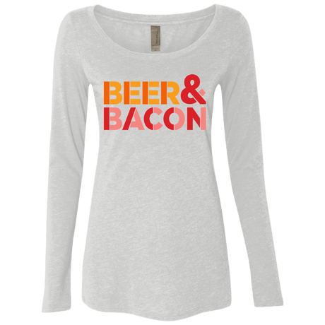T-Shirts Heather White / Small Beer And Bacon Women's Triblend Long Sleeve Shirt