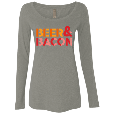 T-Shirts Venetian Grey / Small Beer And Bacon Women's Triblend Long Sleeve Shirt
