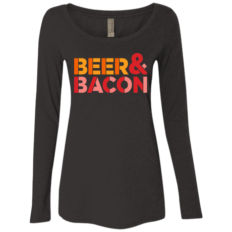 T-Shirts Vintage Black / Small Beer And Bacon Women's Triblend Long Sleeve Shirt