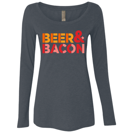 T-Shirts Vintage Navy / Small Beer And Bacon Women's Triblend Long Sleeve Shirt