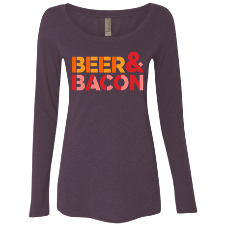 T-Shirts Vintage Purple / Small Beer And Bacon Women's Triblend Long Sleeve Shirt