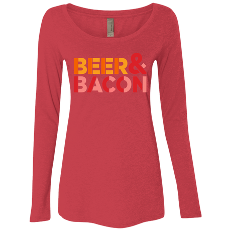 T-Shirts Vintage Red / Small Beer And Bacon Women's Triblend Long Sleeve Shirt