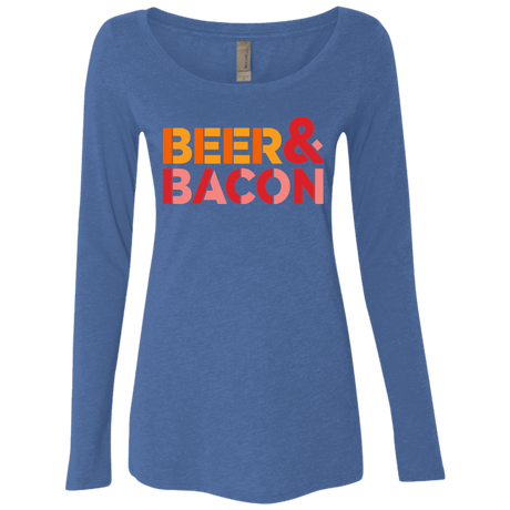 T-Shirts Vintage Royal / Small Beer And Bacon Women's Triblend Long Sleeve Shirt