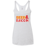 T-Shirts Heather White / X-Small Beer And Bacon Women's Triblend Racerback Tank