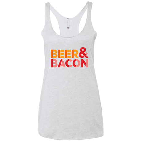 T-Shirts Heather White / X-Small Beer And Bacon Women's Triblend Racerback Tank