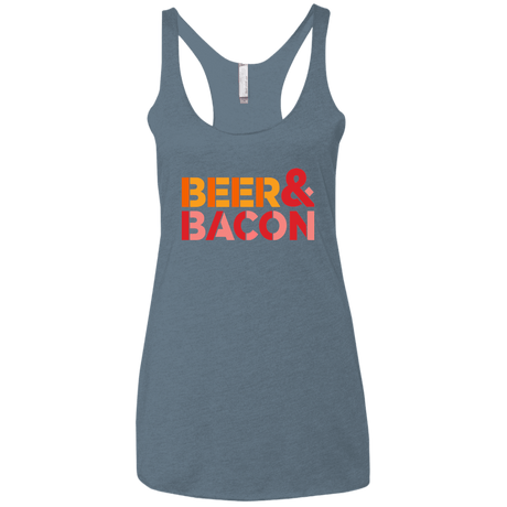 T-Shirts Indigo / X-Small Beer And Bacon Women's Triblend Racerback Tank