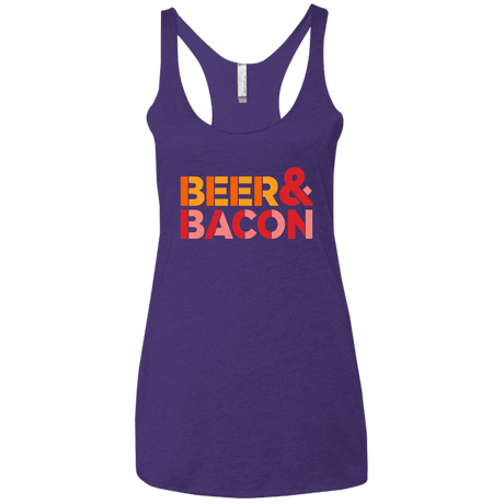 T-Shirts Purple Rush / X-Small Beer And Bacon Women's Triblend Racerback Tank