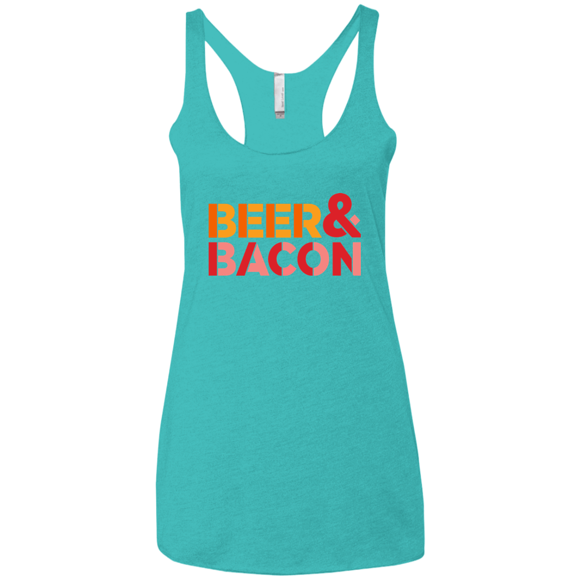 T-Shirts Tahiti Blue / X-Small Beer And Bacon Women's Triblend Racerback Tank