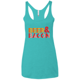 T-Shirts Tahiti Blue / X-Small Beer And Bacon Women's Triblend Racerback Tank