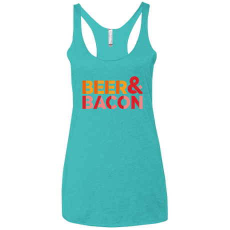 T-Shirts Tahiti Blue / X-Small Beer And Bacon Women's Triblend Racerback Tank