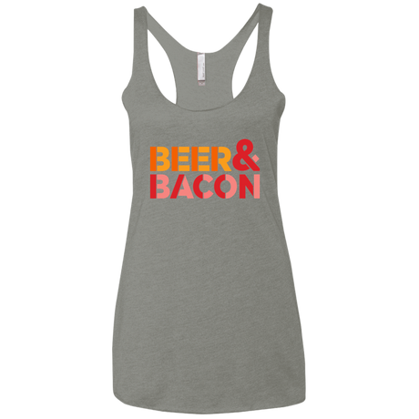 T-Shirts Venetian Grey / X-Small Beer And Bacon Women's Triblend Racerback Tank