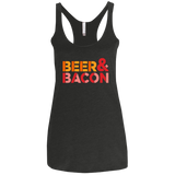 T-Shirts Vintage Black / X-Small Beer And Bacon Women's Triblend Racerback Tank
