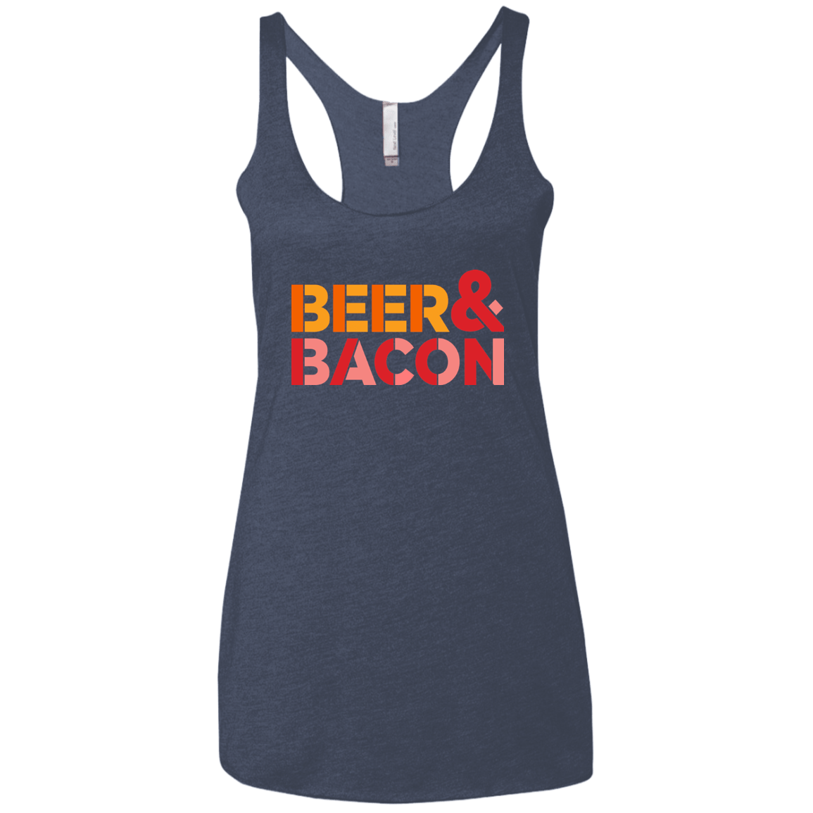 T-Shirts Vintage Navy / X-Small Beer And Bacon Women's Triblend Racerback Tank