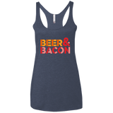 T-Shirts Vintage Navy / X-Small Beer And Bacon Women's Triblend Racerback Tank