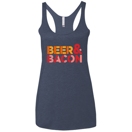 T-Shirts Vintage Navy / X-Small Beer And Bacon Women's Triblend Racerback Tank