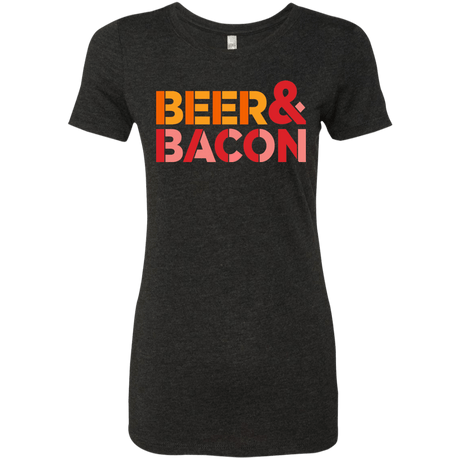 T-Shirts Vintage Black / Small Beer And Bacon Women's Triblend T-Shirt
