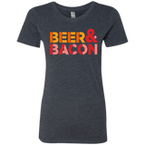 T-Shirts Vintage Navy / Small Beer And Bacon Women's Triblend T-Shirt