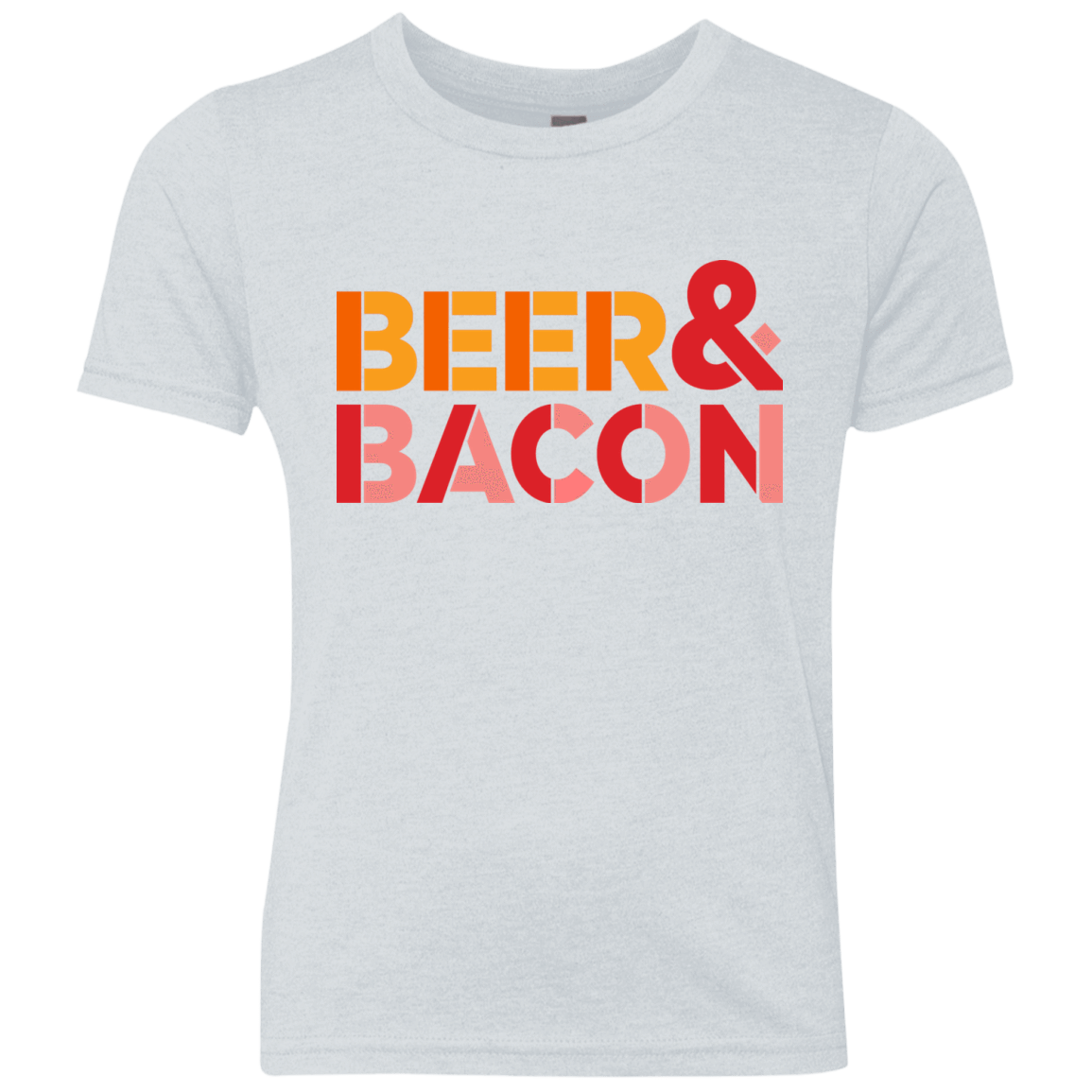 T-Shirts Heather White / YXS Beer And Bacon Youth Triblend T-Shirt