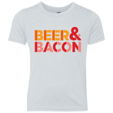 T-Shirts Heather White / YXS Beer And Bacon Youth Triblend T-Shirt