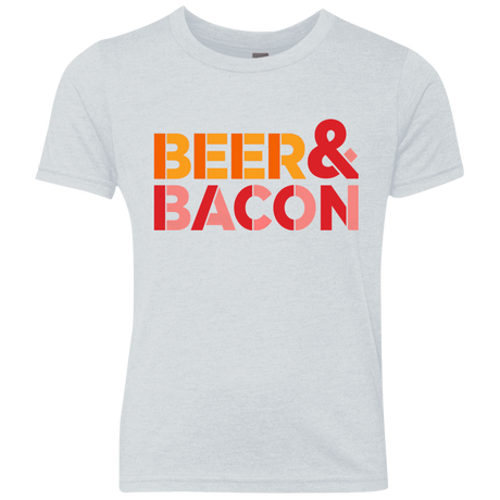 T-Shirts Heather White / YXS Beer And Bacon Youth Triblend T-Shirt