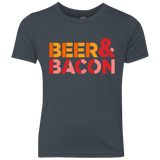 T-Shirts Vintage Navy / YXS Beer And Bacon Youth Triblend T-Shirt