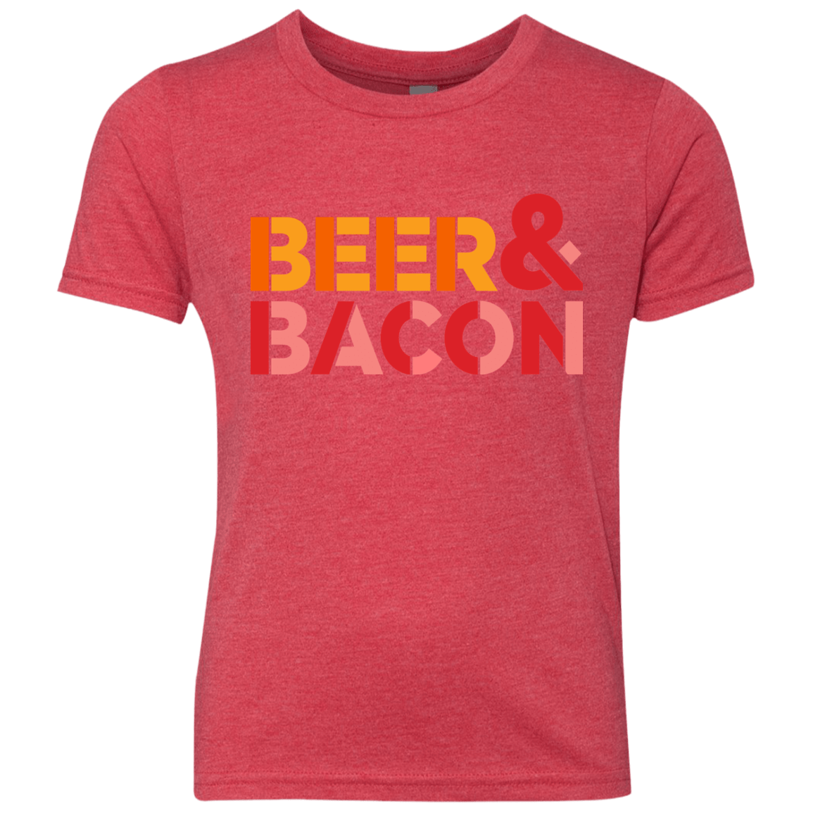 T-Shirts Vintage Red / YXS Beer And Bacon Youth Triblend T-Shirt