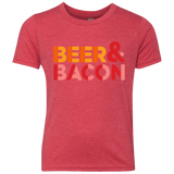 T-Shirts Vintage Red / YXS Beer And Bacon Youth Triblend T-Shirt