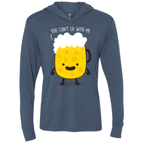 T-Shirts Indigo / X-Small Beerfull Triblend Long Sleeve Hoodie Tee