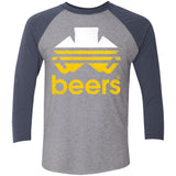T-Shirts Premium Heather/ Vintage Navy / X-Small Beers Men's Triblend 3/4 Sleeve